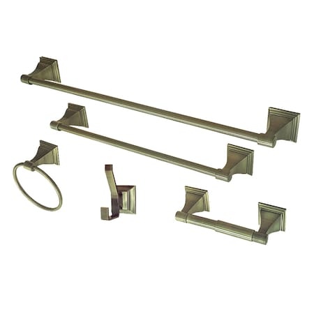 Kingston Brass BAHK61212478AB 5-Piece Bathroom Accessory Set, Antique Brass BAHK61212478AB